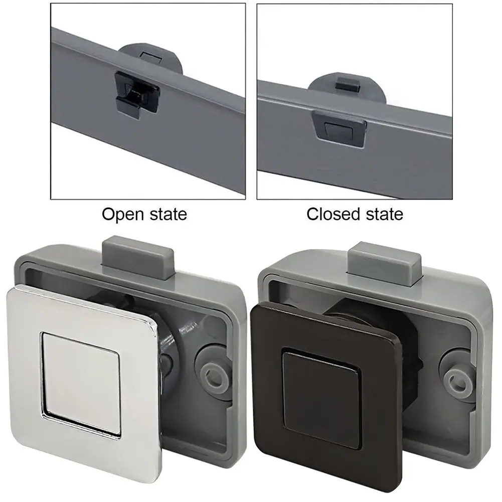 Camper Car Push Lock RV Caravan Boat Motor Home Cabinet Drawer Latch Button Lock