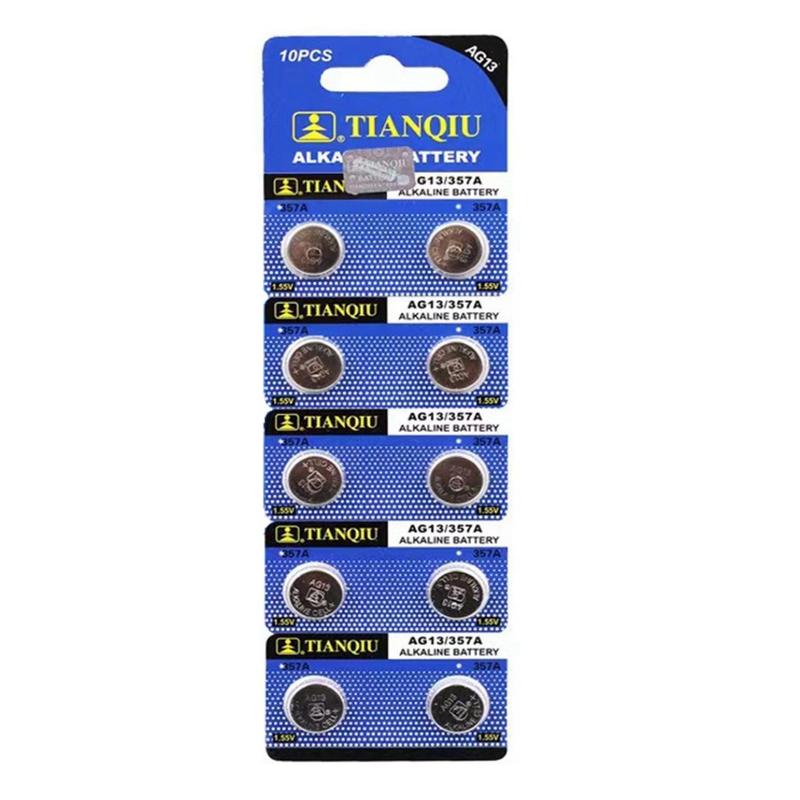 Vỉ 10 viên pin cúc áo 1.5V LR44 AG13 CX44 SR44 357A A76 Alkaline