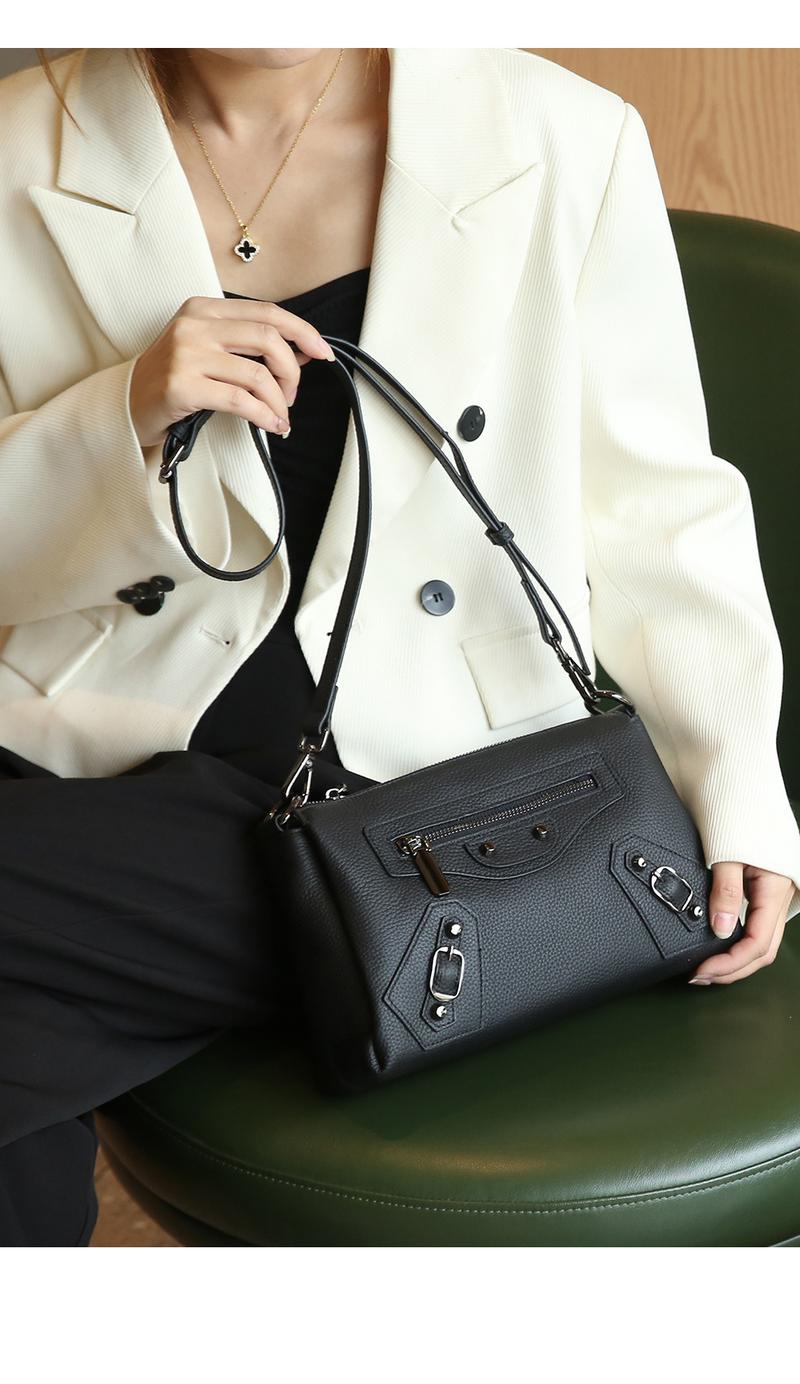 Product Introduction of Wholesale Genuine Leather Women's Bag Autumn and Winter New Casual Simple First Layer Cowhide Messenger Bag Women's Portable Shoulder Bag messenger  bag handbag  women 7