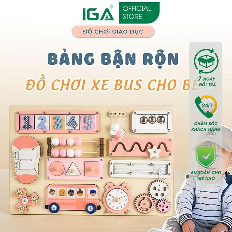 Bảng bận rộn bảng đồ chơi xe bus thông minh cho bé của IGA - TOY01 màu