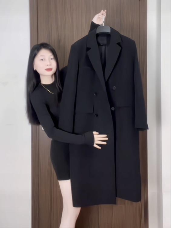 Áo Khoác Măng Tô Dáng Dài 2 Lớp, Form Rộng Unisex Cho Nam Và Nữ Phong Cách Đơn Giản Basic - LYC