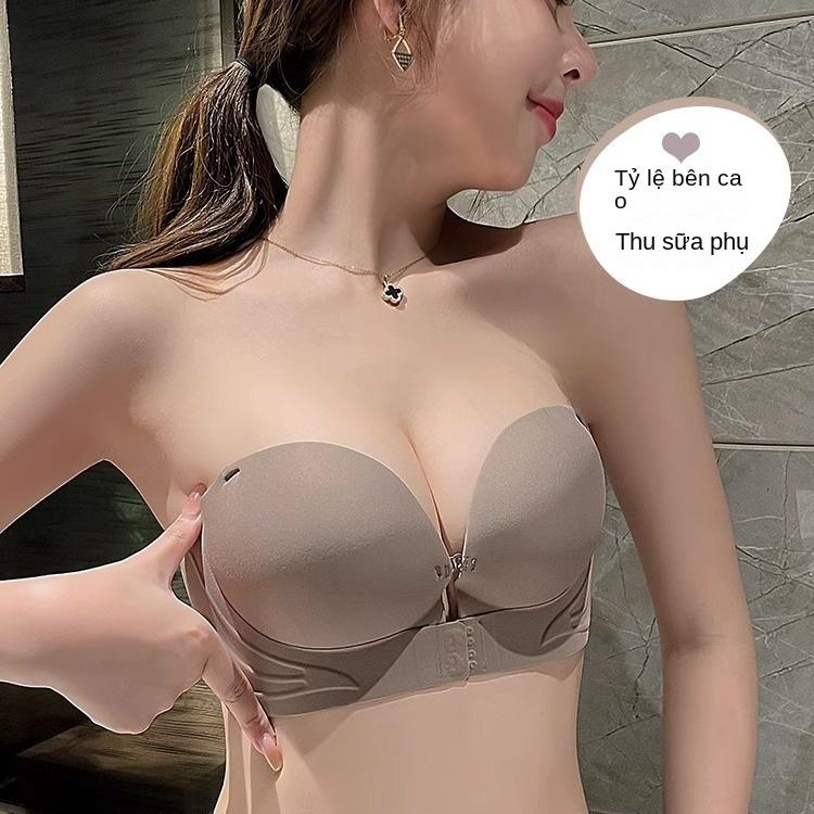 Áo Ngực, Dây Đeo Khóa Phía Trước Không Dây, Dành Cho Phụ Nữ, Nâng Ngực Nhỏ Chống Trượt, Áo Ống, Quấn Ngực, Vô Hình, Không Đường May, Áo Ngực 1