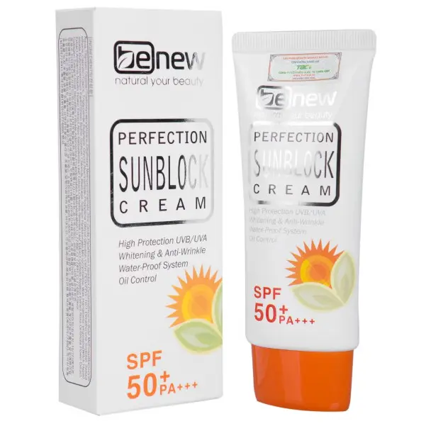 Kem Chống Nắng Kiềm Dầu Lên Tông Benew Perfection Sun Block Cream Spf 50 PA +++ Hàn 50ml/ Hộp Collagen