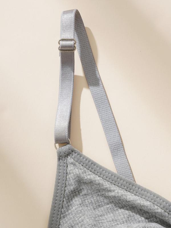 Women's Plain Ribbed Wireless Triangle Bra, Elegant Adjustable Spaghetti Strap Push Up Lingerie Top, Soft Comfortable Lingerie for All Seasons, Bra Pack 7