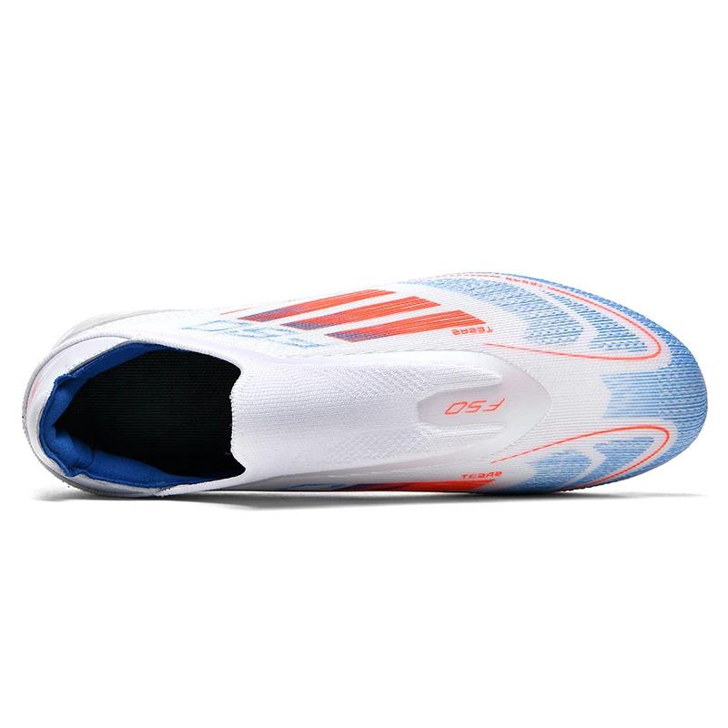 Product Introduction of No.8527 Without-Lace Mens Soccer Shoes SLIP-ON Non-Slip Turf Soccer Cleats for Kids TF/FG Training Football Boots Chuteira Campo 2