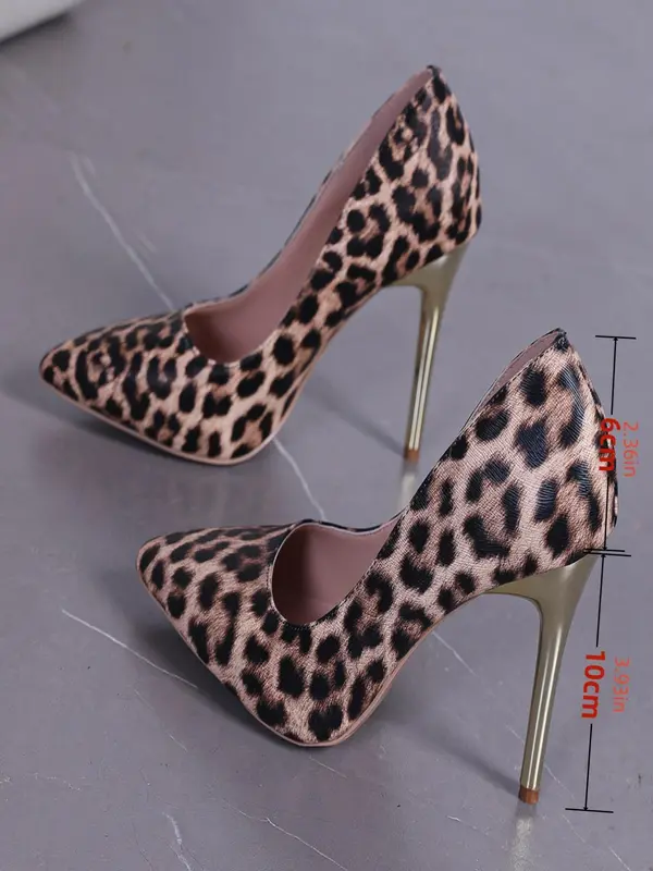 Fashionable Leopard Print Pointed Toe High Heel, Elegant Stiletto Heels for Party, Banquet, Trendy All-match & Exquisite Heels for Women, Classy 1