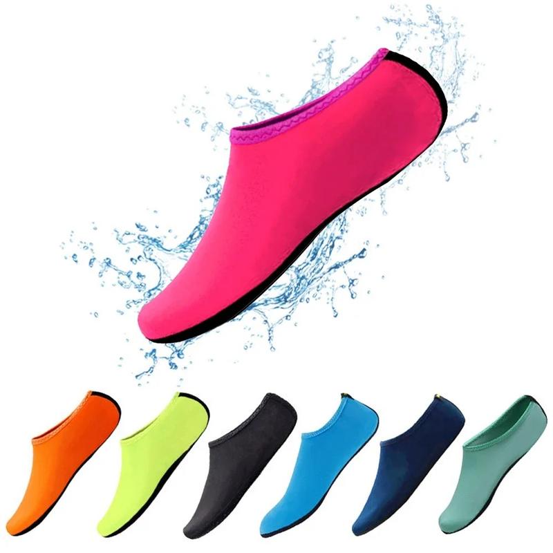Kasut Air, Uniseks, Sesuai untuk Berenang dan Menyelam, Stokin Musim Panas, Sandal Pantai Aqua, Kasut Rata, Gaya Tepi Laut, Tidak Licin, Stokin Sneaker, Selipar, Untuk Wanita dan Lelaki 4