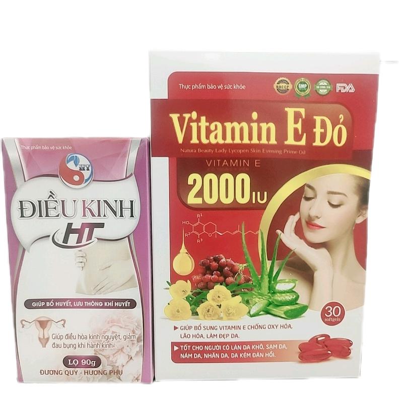 Viên uống Đều kinh &Vitamin E Đỏ (kinh nguyệt &ổn định niêm mạc )