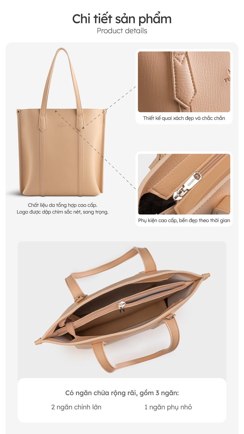 Product Introduction of Túi Yuumy (Thời trang nữ công sở dáng đứng - Túi xách da Bergen YTX55) 2
