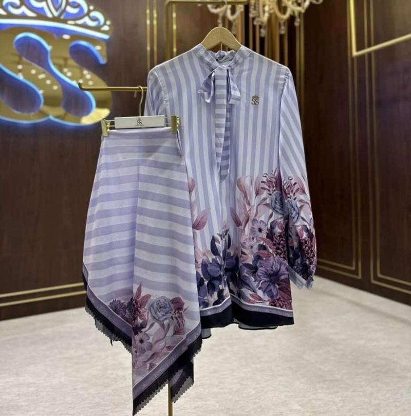 Product Introduction of Atasan Kemeja Silk Set Hijab Original Shella Saukia 5