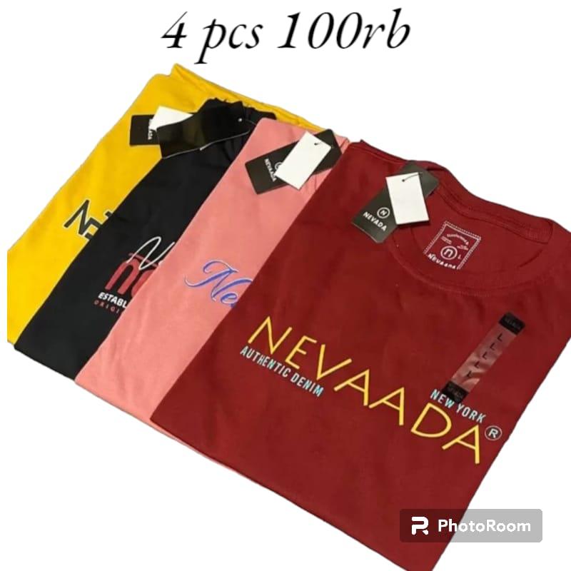 paket 4 Pcs 100rb Kaos Newada pria 100 4pcs kaos pria distro bandung original asli kaos newada pria terbaru Kaos T-Shirt distro pria bandung Baju Dewasa Motif 8