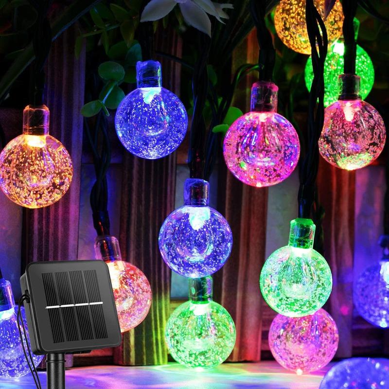 Đèn LED năng lượng mặt trời 8 chế độ, dây dài 12m 100 bóng 9