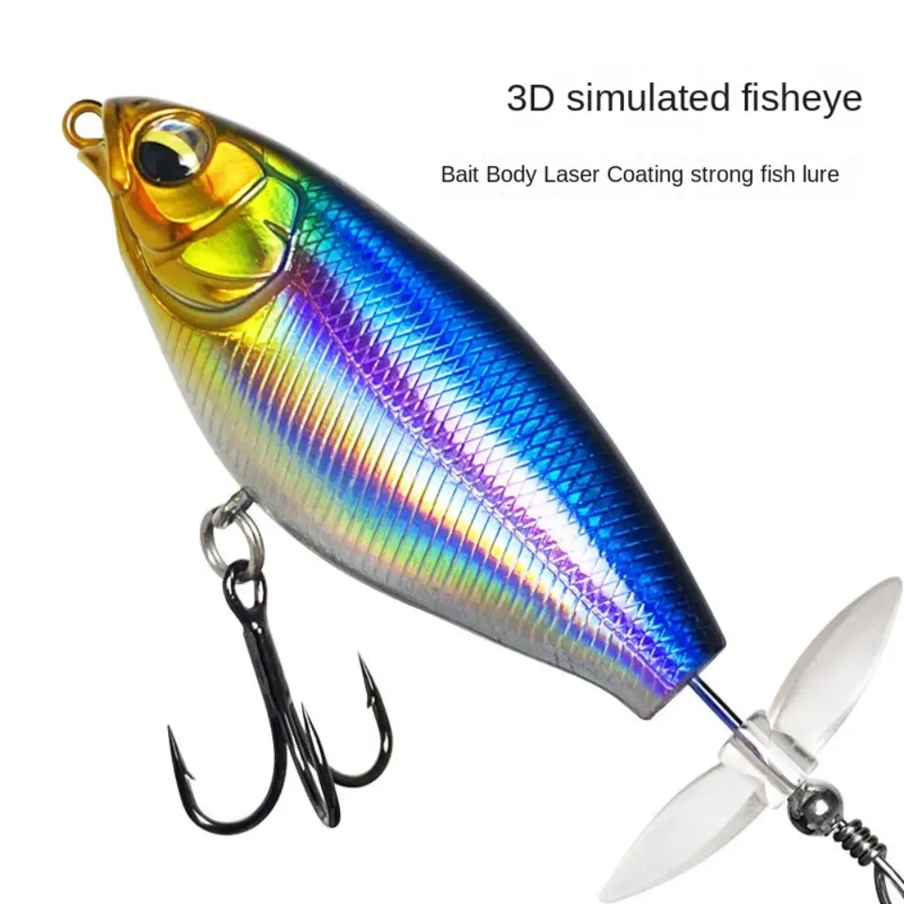 2024 7cm/6g 9cm/11g Propeller Warbler Lure Popper Floating Topwater Fishing Lure Rotating Tail Bass Surface Bait Fishing