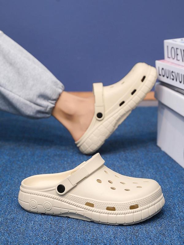 Women's Sporty Plain Color Hollow Out Design Clogs, Casual Comfortable Breathable Clogs, Fashionable Shoes for Indoor & Outdoor Wear 5