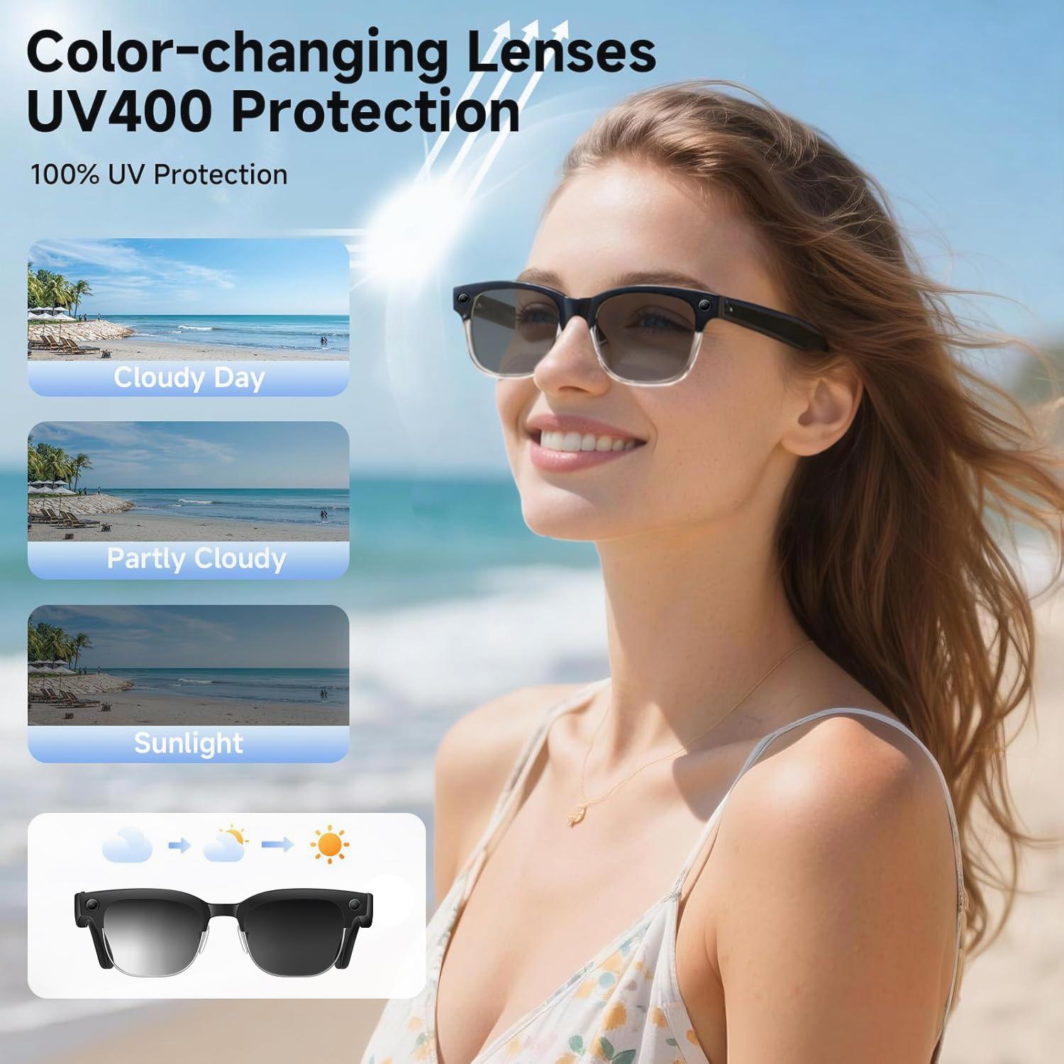 2026New 800W Pixel Camera Smart Glasses Men Video Recording AI Photo Recognition Bluetooth Call Voice Translation Sunglasses Man - Image 5