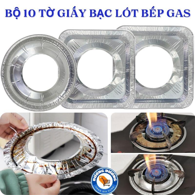 SET 10 Tờ Giấy Bạc Lót Bếp Ga Tiện Ích Chống Dầu Mỡ, Bám Bấn - Giấy Lót Bếp Gas Tròn , Vuông Dễ Dàng Vệ Sinh Bếp Tiện Lợi kệ bếp