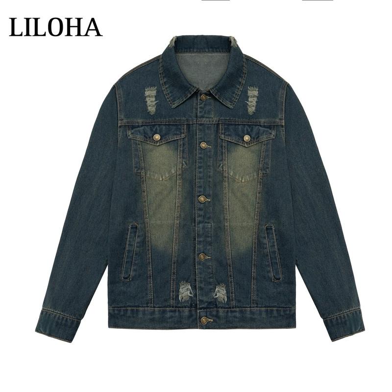 Áo khoác Jean Nam nữ LILOHA demin rách WAS màu Thời trang Jacket Menswear M2