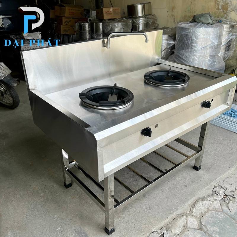 Bếp gas công nghiệp 2 họng đốt 8