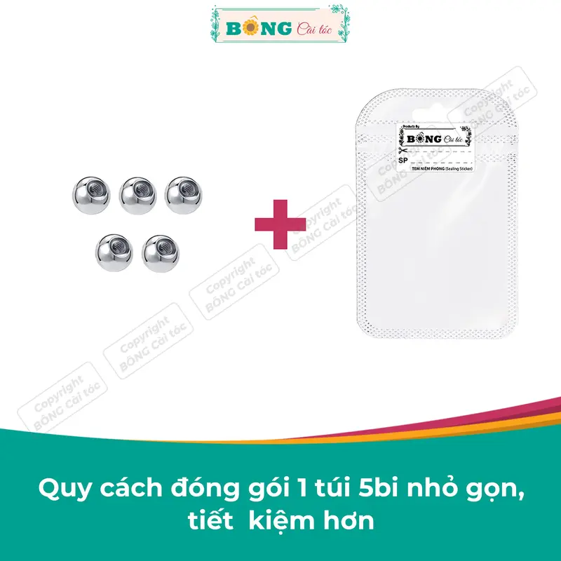 Chốt bi vặn cho khuyên tai chất liệu thép 316L không gỉ nhiều kích thước PKK90 - chốt khuyên tai BÔNG Cài Tóc 5