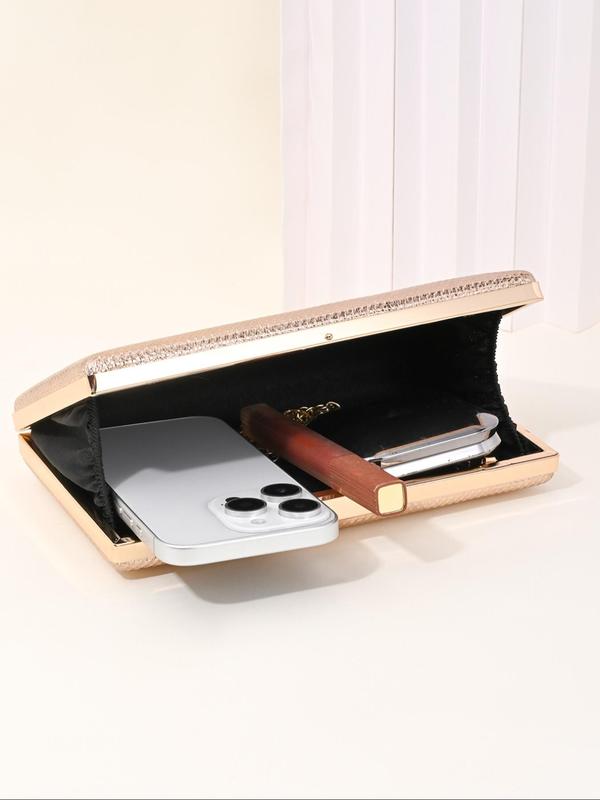 Women's Elegant Glitter Evening Bag, Exquisite Trendy Clutch Purse with Detachable Chain Strap, Fashionable Bag for Party Decoration 4