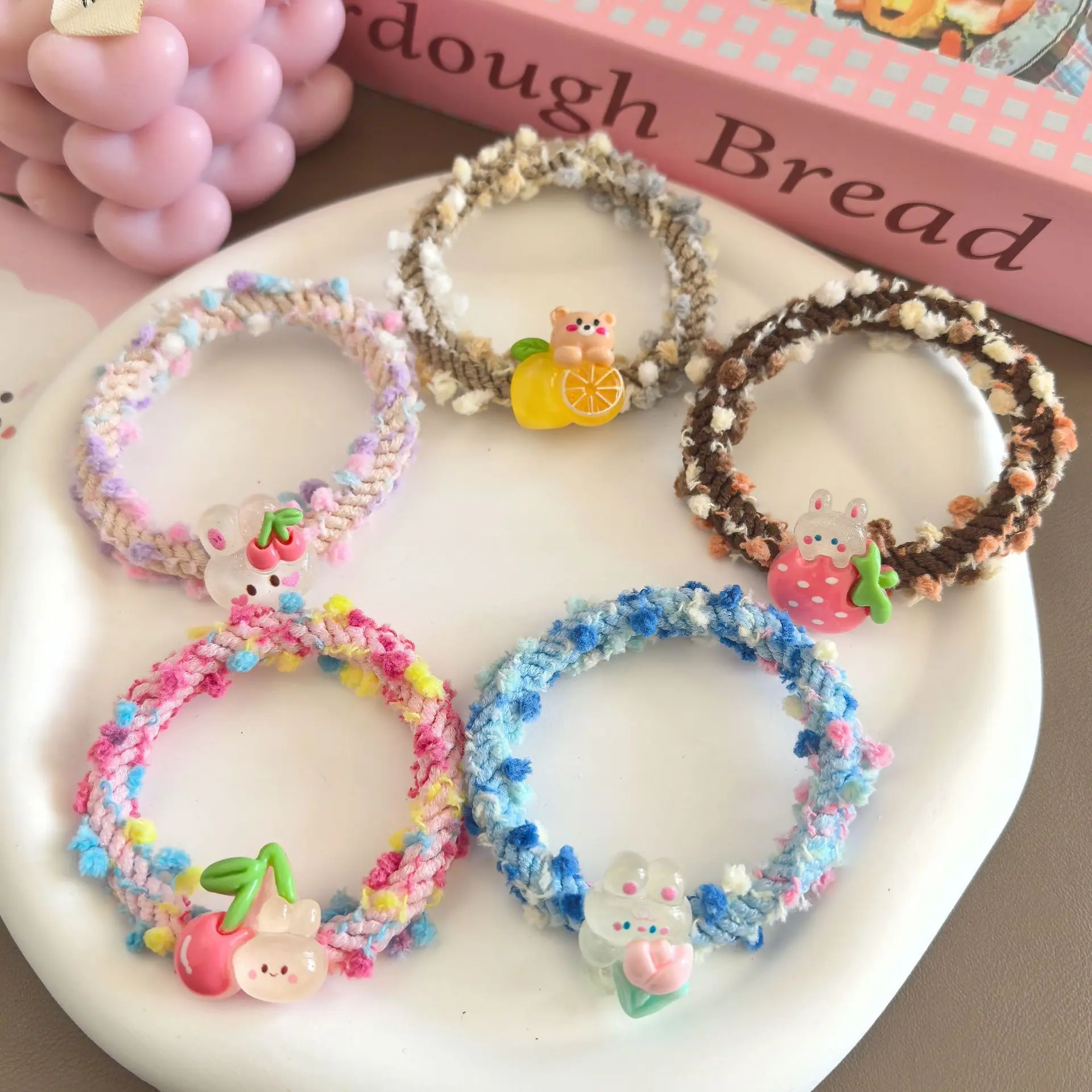 Dây Buộc Tóc Trẻ Em, Dây Buộc Tóc Hoạt Hình Dễ Thương Màu Pastel Đàn Hồi Cao, Phong Cách Ngọt Ngào Và Nữ Tính, Thích Hợp Cho Học Sinh, Dây Buộc Tóc Để Buộc Tóc, Phụ Kiện Tóc