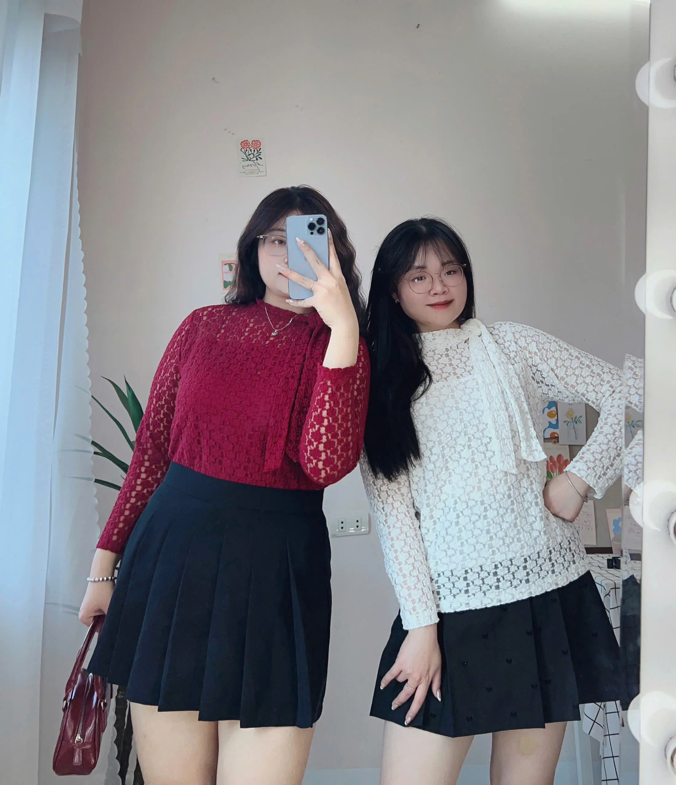 Áo ren hoa nổi phối cổ nơ bigsize(A566)  (size 60kg - 95kg) [Hằng Fami bigsize]