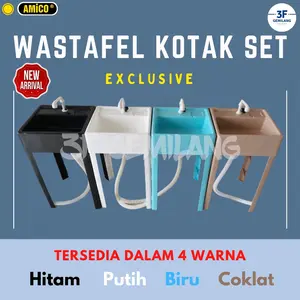 New! AMICO - Wastafel Plastik SET DESIGN KOTAK Exclusive Amico - Wastafel Portable Plastik Best Quality