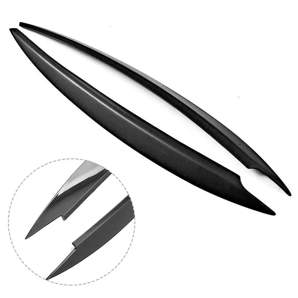 2 Pcs ABS Headlight Eyebrow High-gloss Black Modification Accessories Exterior Car Stickers D3T9
