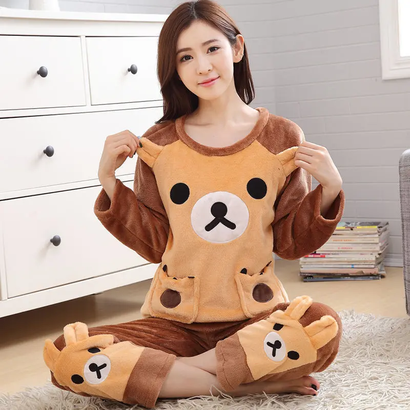 Bộ Đồ Ngủ vải nỉ Bộ Đồ Nữ Mùa Đông, Lót Lông Cừu, Dày Dặn, Ấm Áp, Lông Cừu San Hô, Thích Hợp Cho Mùa Thu Và Mùa Đông, Phong Cách Hàn Quốc Dễ Thương, Thích Hợp Cho Học Sinh, Đồ Mặc Nhà, Ngày Phát Hành: 2022 / 04 / 24