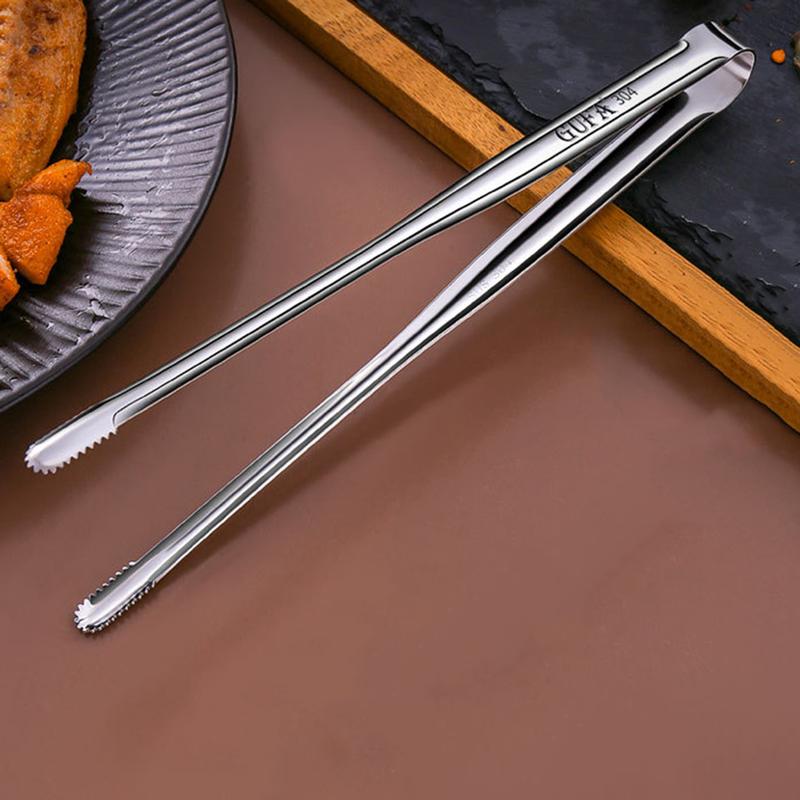 304 Stainless Steel Korean Barbecue Clip Buffet Clip Food Grade Durable Barbecue Steak Clip Household Commercial Food Clip Medium 24CM-1 Piece Utensils Grill 0
