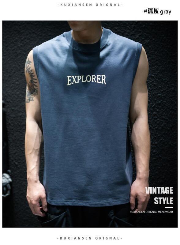 Product Introduction of Summer Sleeveless T-Shirt Vest For Men, Loose And Trendy Brand Ins, Large Size, Camisole, Half Sleeved, American Sports Short Sleeved T-Shirt 24