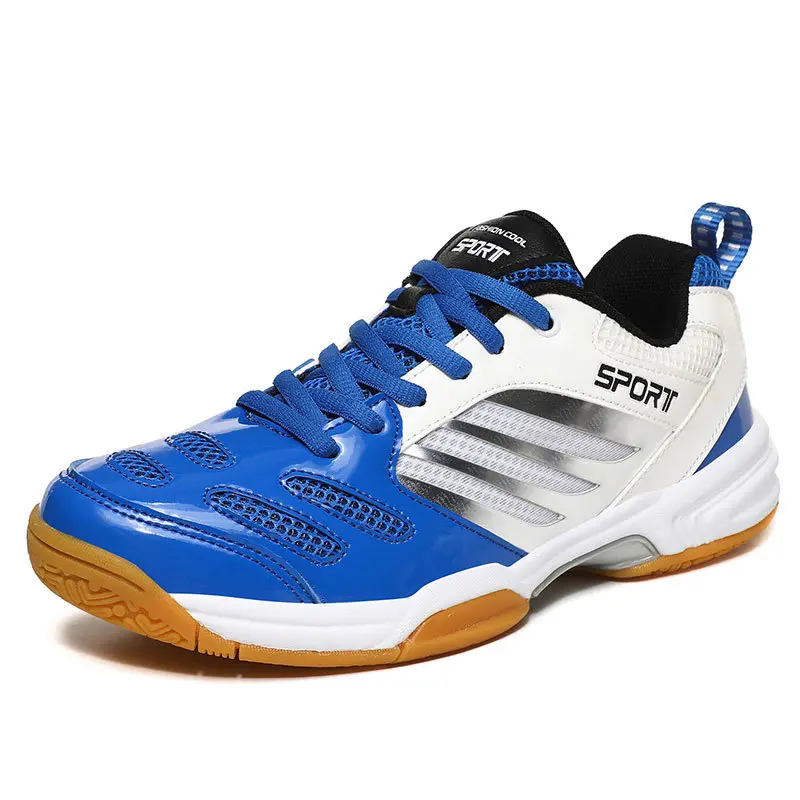 Men's and Women's Badminton Shoes with Rubber Sole, Breathable and Shock-Absorbing, Suitable for Table Tennis, Volleyball, and Tennis, Large Size 48