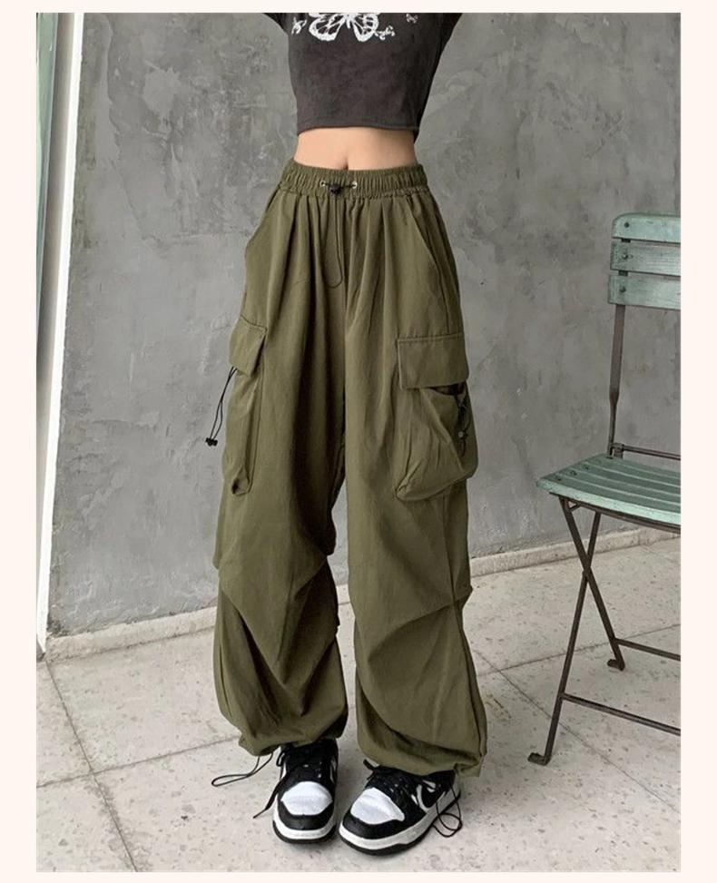 Product Introduction of Women's cargo pants women's plus size women's pants back waist wear lazy style elastic #1611 7