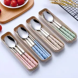 HL0807 Set Sendok Garpu Box Travel Stainless Alat Makan Stainless Food Grade