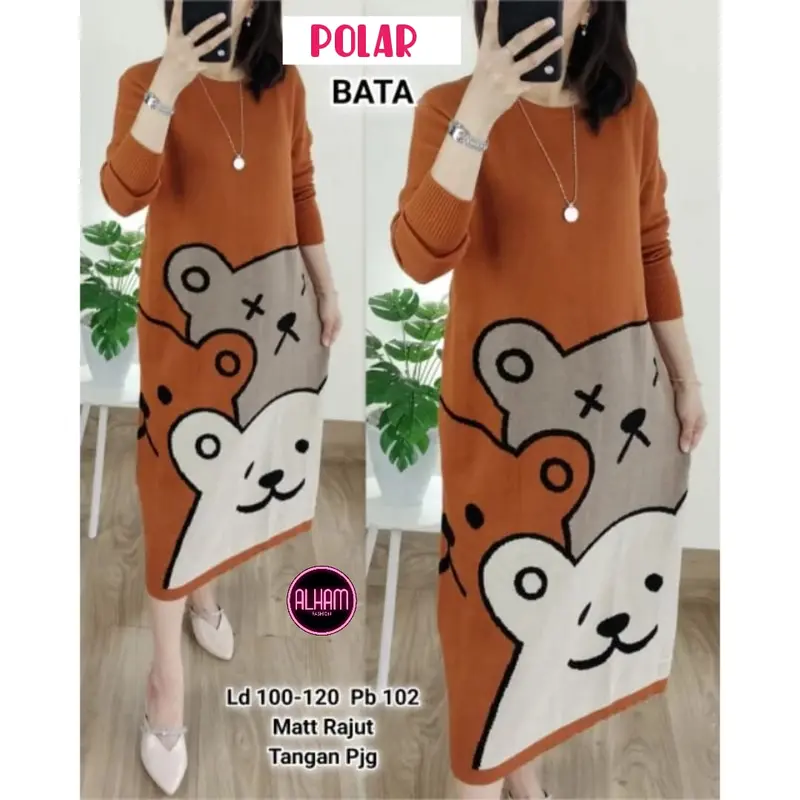 TUNIK WANITA RAJUT IMPORT PANJANG PREMIUM PAKAIAN WANITA BAJU ATASAN TUNIK JUMBO LENGAN PANJANG 1