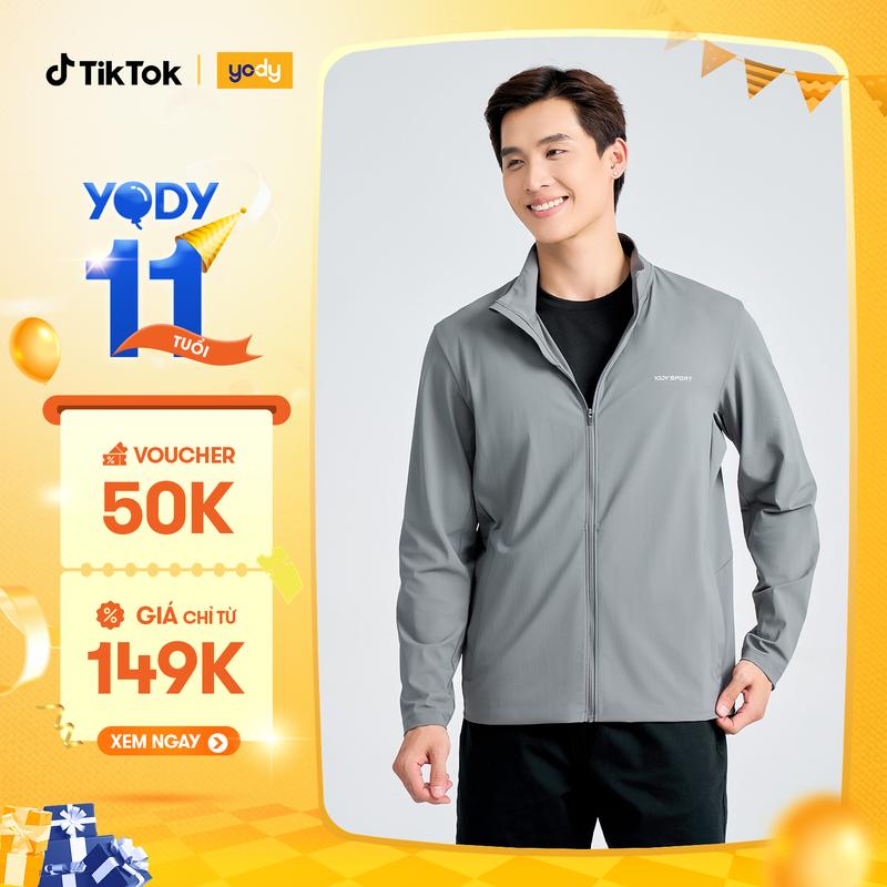 YODY Áo Thun Thể Thao Nam Trần Chỉ Thấm Hút Tốt Khô Nhanh STM7003