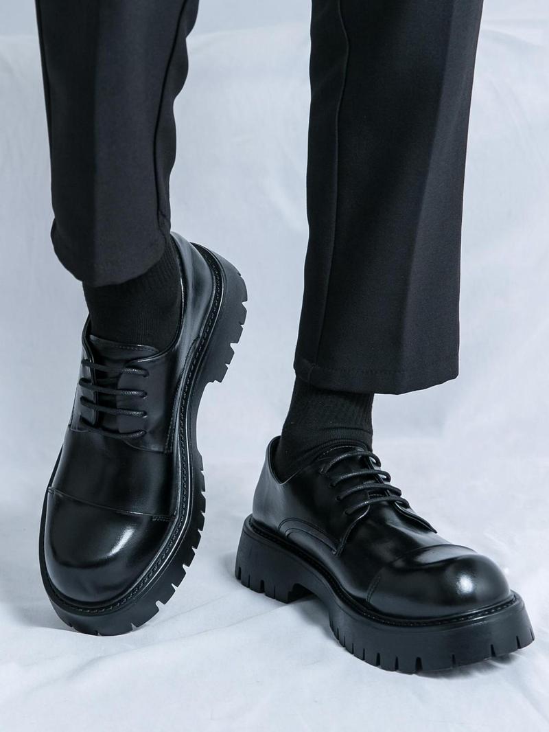 Product Introduction of Men's Business Formal Lace Up Dress Shoes, Fashionable Solid Color Derby Shoes for Work Office, Male All-match Shoes for Daily Wear, Boy 6