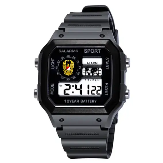 Jam Tangan TNI AD AL AU TENTARA Digital Tali Rubber Warna Hitam