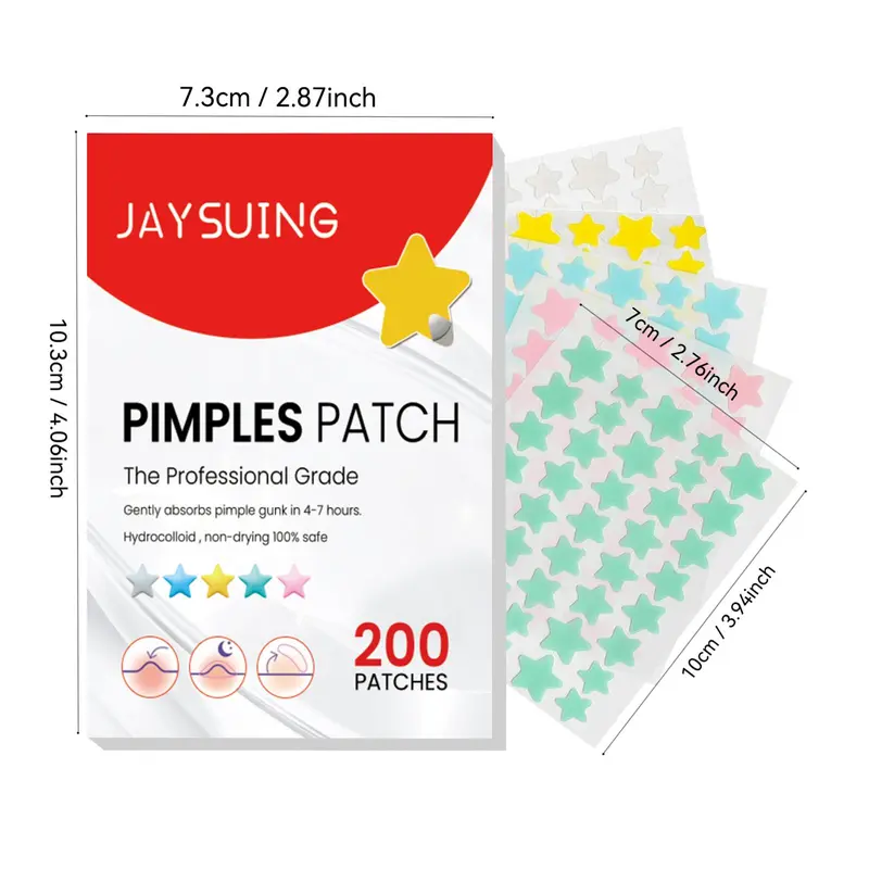 Star Shaped Acne Patches, 5 Sheets/box Hydrocolloid Acne Covering Patches, Facial Skin Care Products for Women & Men 1