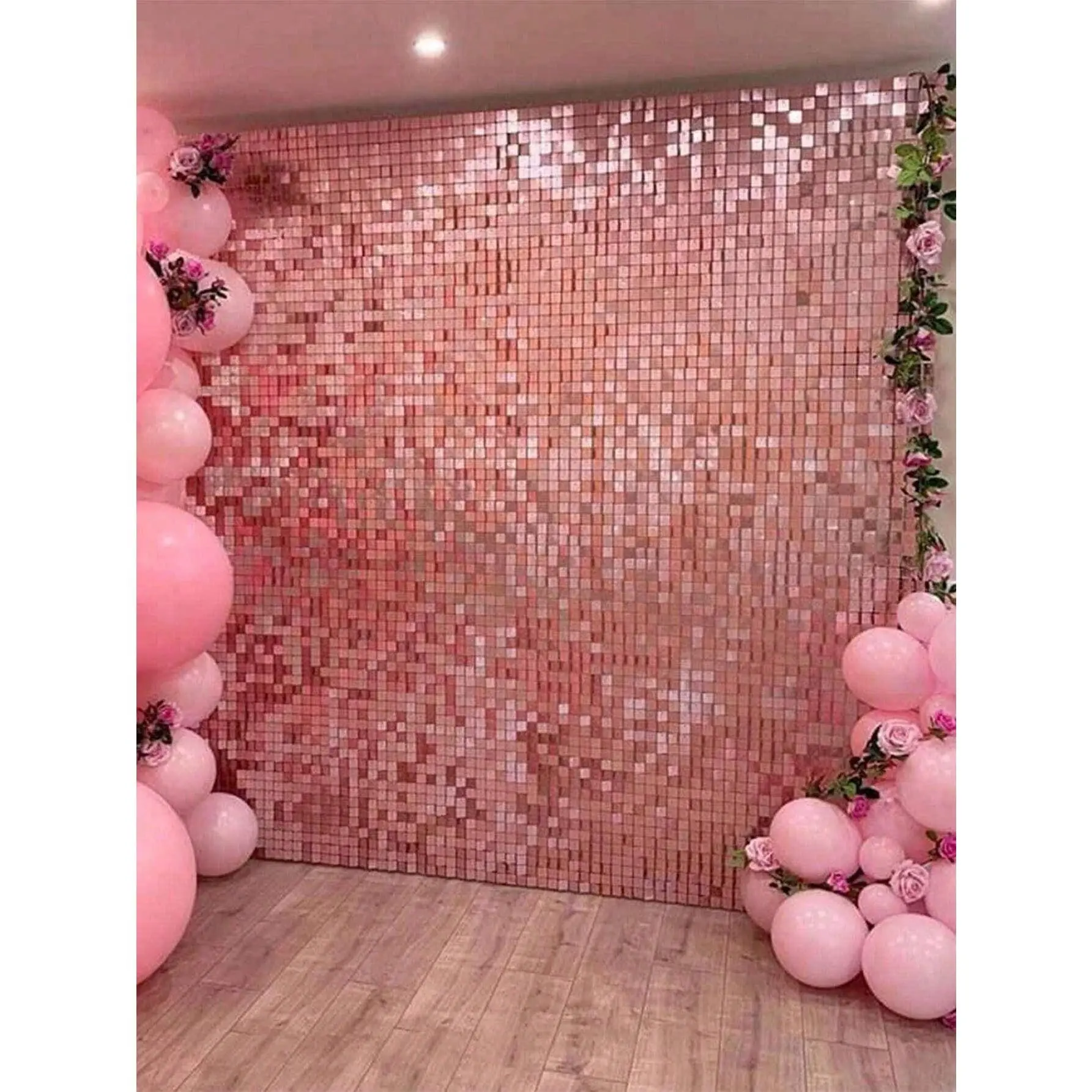 1/2pcs 100*200cm Rose Gold Sequin Backdrop Curtain, Square Shaped Plastic Sequin Party Background Cloth, Wedding Birthday Party Wall Background Decoration Supplies, Tinsel Curtain Plastic Banner Background Rain Curtain Mother's Day Graduation