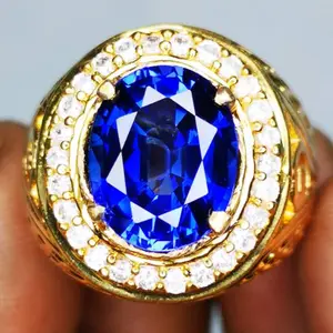 Permata Batu Cincin Royal Blue Sapphir Ceylon Srilanka