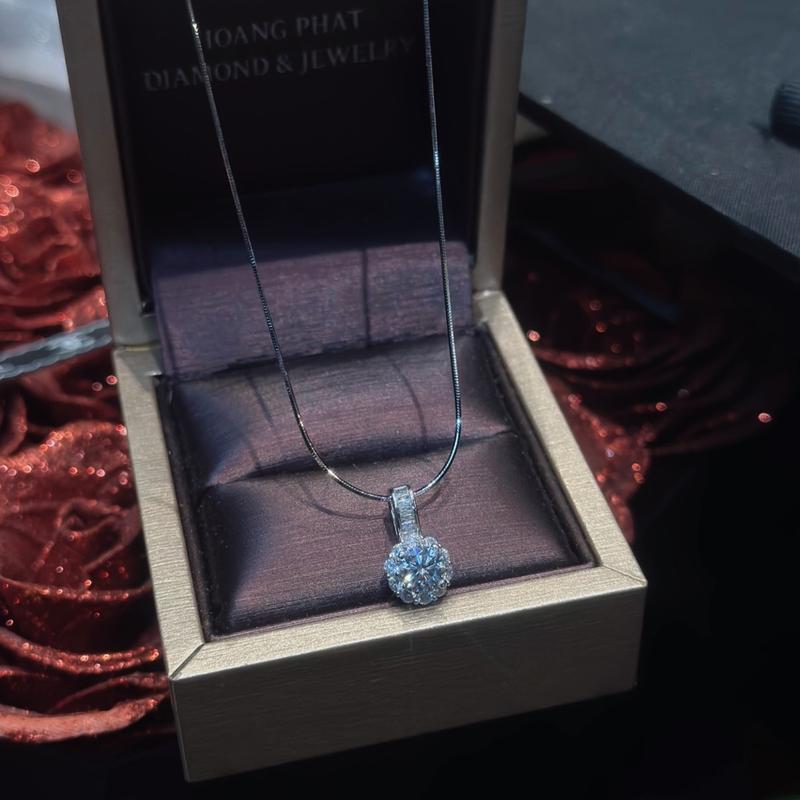 Trang Sức Dây Chuyền Cao Cấp Bạc Ý 925 Mì Trơn 4T5 Phối Mặt Tròn Tấm G.G X.o.à.n Nam Mỹ Xi Kim (P174)