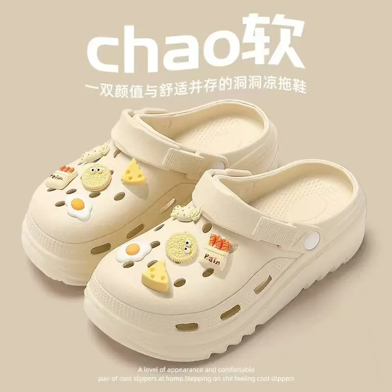 Giày Croc Cho Nữ, Hàng Mới Về Mùa Hè 2024, Không Trơn Trượt, Chống Mài Mòn, Chống Bụi Bẩn, Thoáng Khí, Kín Ngón Chân, Dép Đi Biển, Thích Hợp Cho Nữ 0