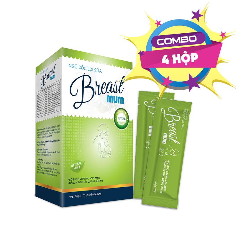 [COMBO 4] Ngũ cốc lợi sữa Breast mum - Giúp nâng cao chất lượng sữa mẹ, bổ sung dưỡng chất, phục hồi sức khỏe cho phụ nữ sau sinh