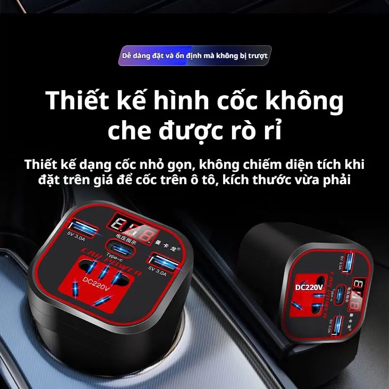 Bộ sạc ô tô công suất cao ổ cắm chuyển đổi công suất cao ô tô ô tô đầu ra xe tải sạc đặc biệt Phụ Kiện Phụ Tùng 6