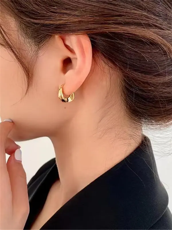 Women's Elegant Geometric Design Hoop Earrings for Summer, All-match Trendy Hoop Earrings, Fashionable Jewelry for Women for Daily & Party Decoration, Gifts for Her, Earrings for Women 2