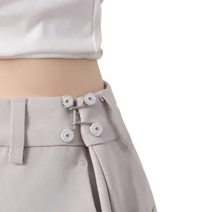 Kancing Jeans Motif Bunga Daisy Kait Pengecil Lingkar Pinggang Celana Kancing Celana Jeans