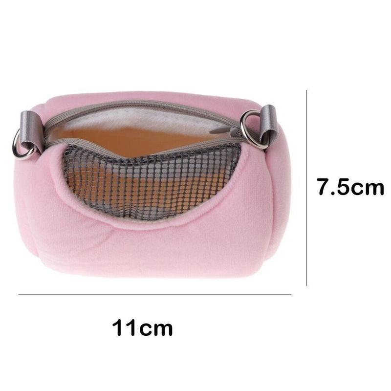 Product Introduction of New Warmth Shoulder Strap Pet Travel Bag Round Crossbody Bag Hamster Carrier Bag  Velvet Fabric 15