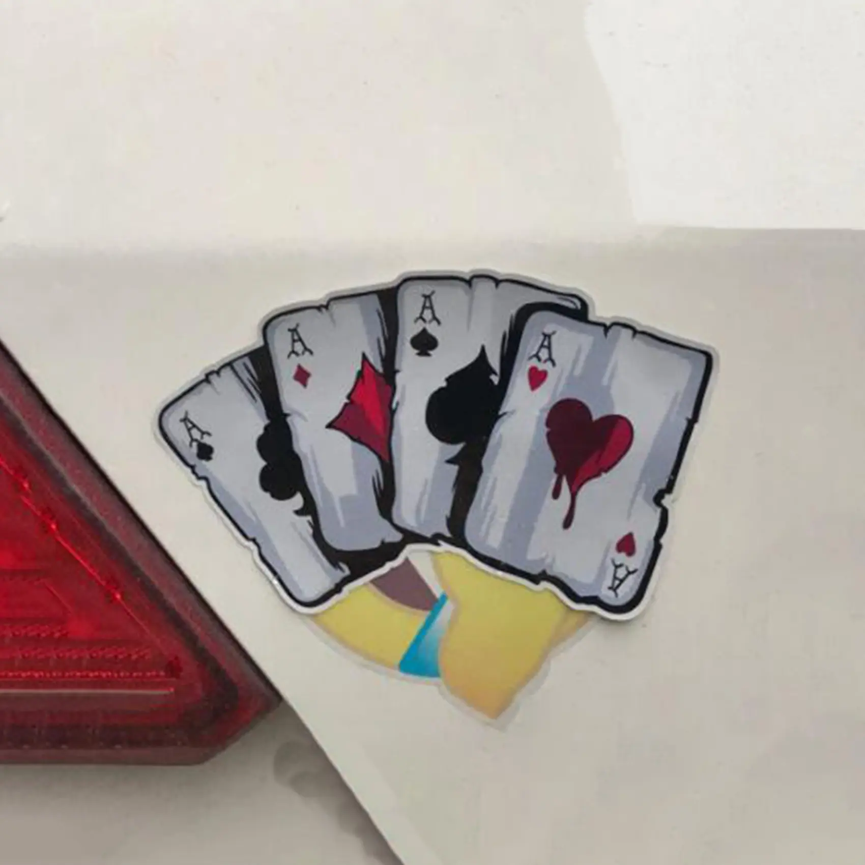 15cm*9.8cm Cartoon Playing Cards A Decal Motorcycle Car Stickers<ATM>