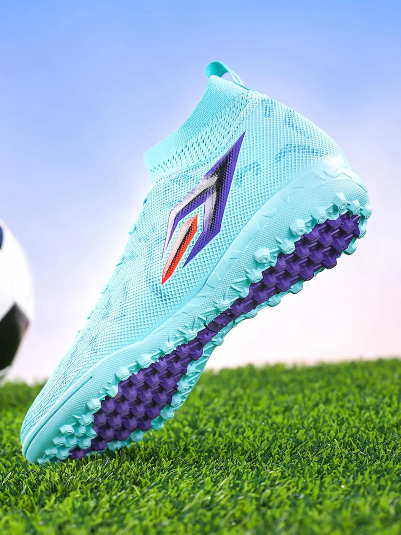 Unisex's Colorful Lace Up Soccer Shoes, Wear-resistant Shock Absorption Football Shoes, Football Cleats for Training & Competition